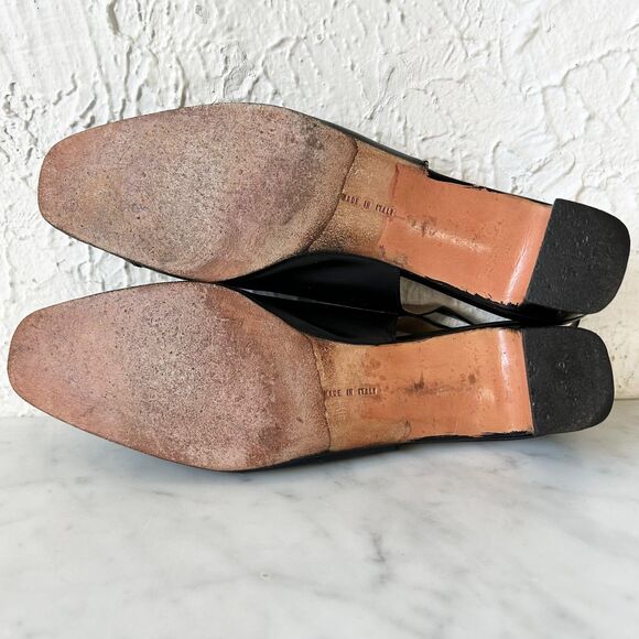 Salvatore Ferragamo Navy Blue Leather Cap Toe Slingback Delier in Box-9.5AAA - Picture 6 of 10